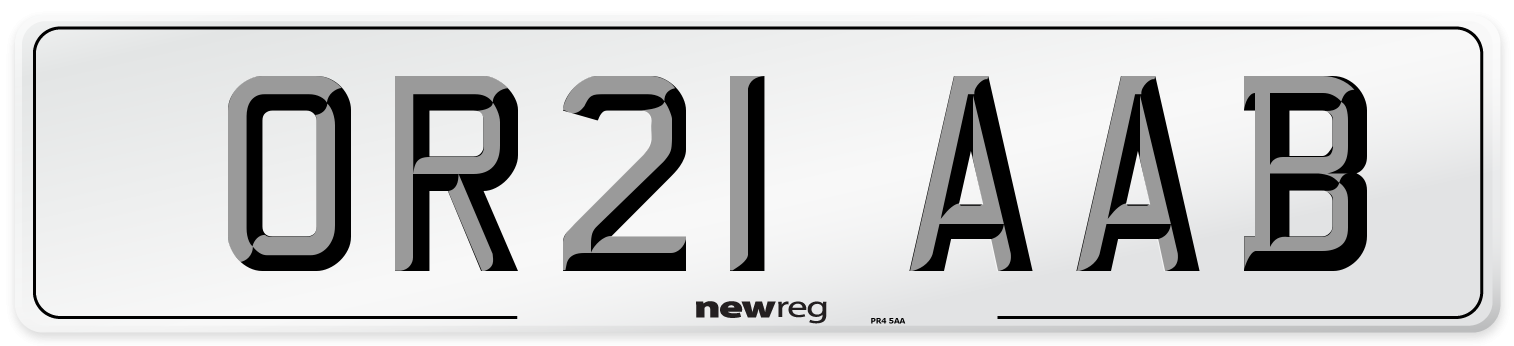 OR21 AAB Number Plate from New Reg